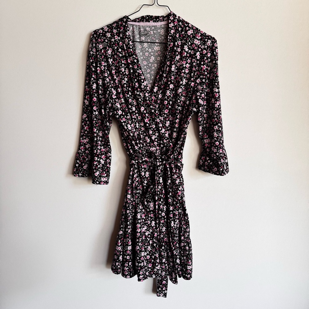Laura Ashley Black Floral Robe